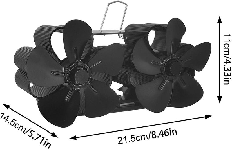 woobles Fireplace Fan, 6 Blades Wood Burning Stove Fan Log Burner, Heat Operated Stove Fan for Home Office, Quietly Energy Efficient Heat Distribution with Overheat Protection - Image 4